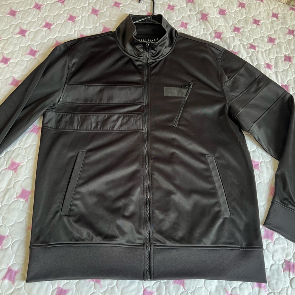 Marc Ecko Deadly Threads Cut & Sew 72nd Division Fill Zip Black Track Jacket XL